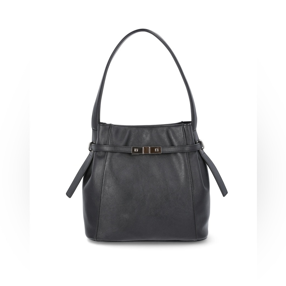 Time and Tru Women's Dalton Shoulder Bag, Black